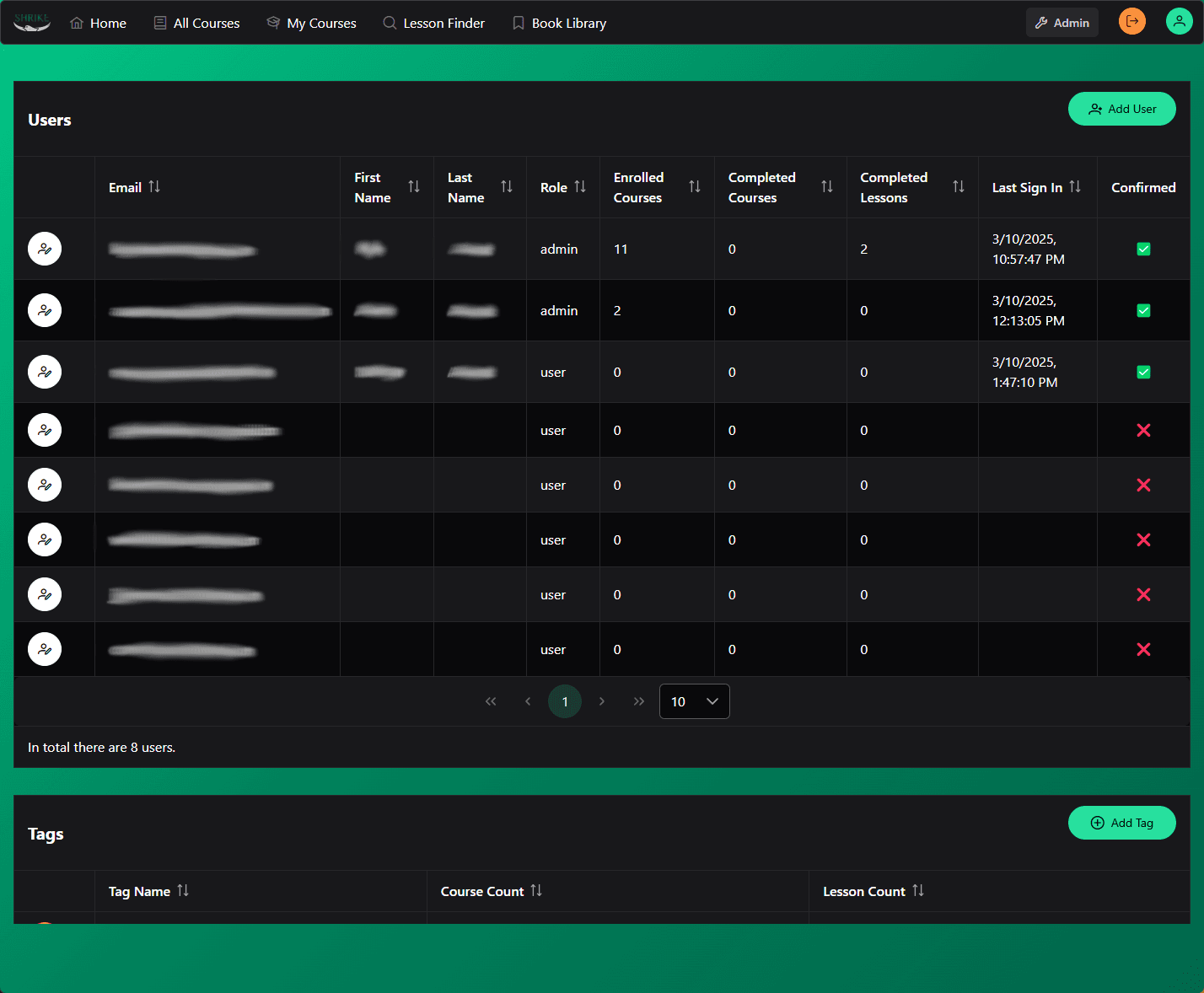Shrike LMS screenshot 9